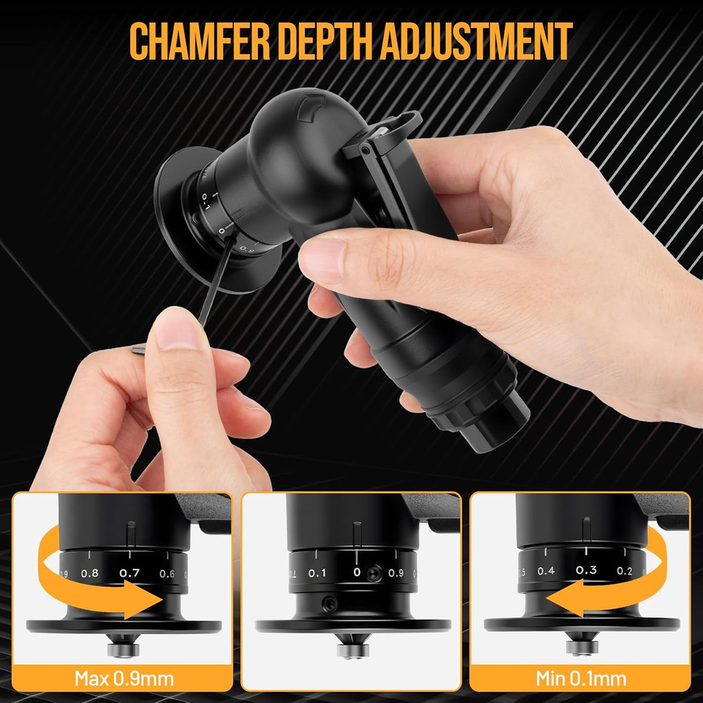 Pneumatic Chamfering Tool, Chamfer Tool with 6 C-Angle & 6 R-Angle Blades, Upgra