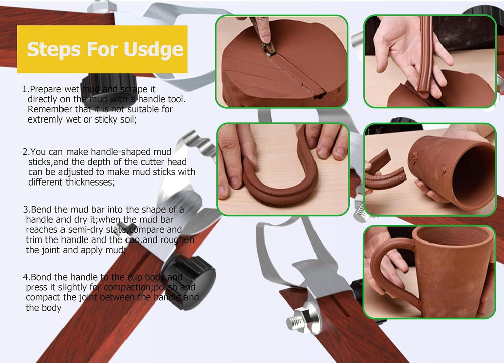 5 Pcs Pottery Handle Making Tool Carving Tools Sculpture Scraper Clay Extruder