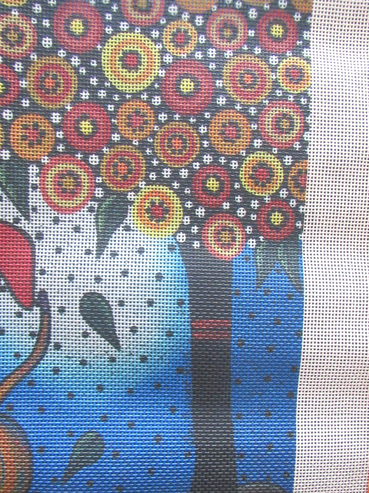 Whimsical Dog Handpainted Needlepoint Canvas