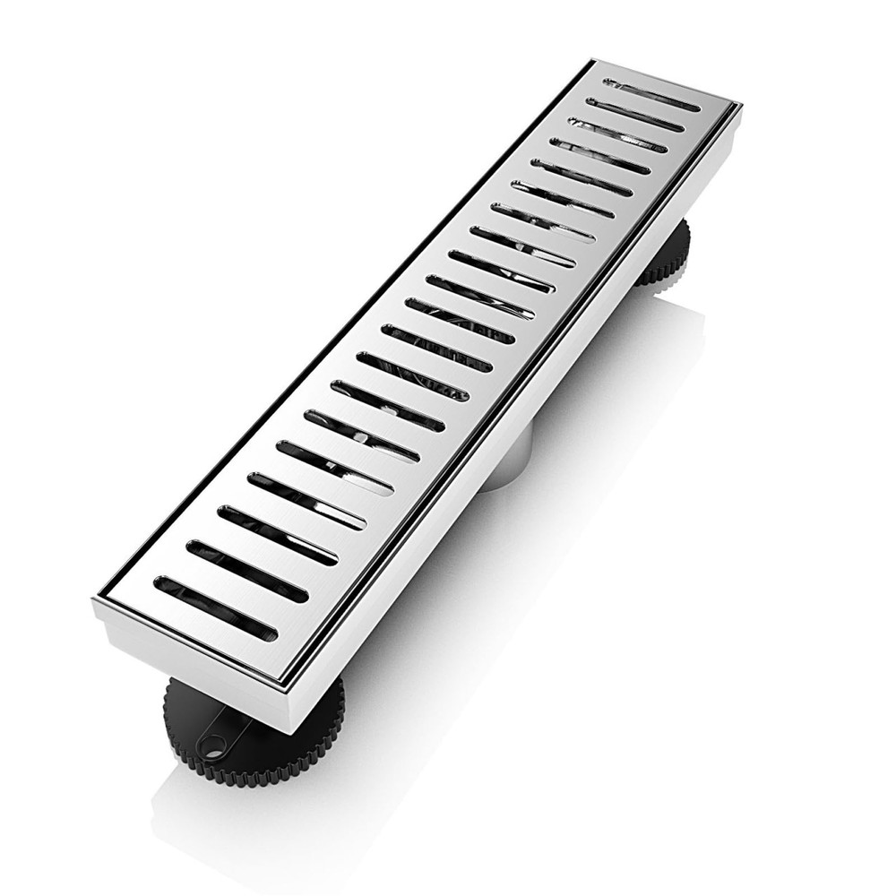 12 Inch Shower Linear Brushed Drain Rectangular Floor Drain with Accessories ...