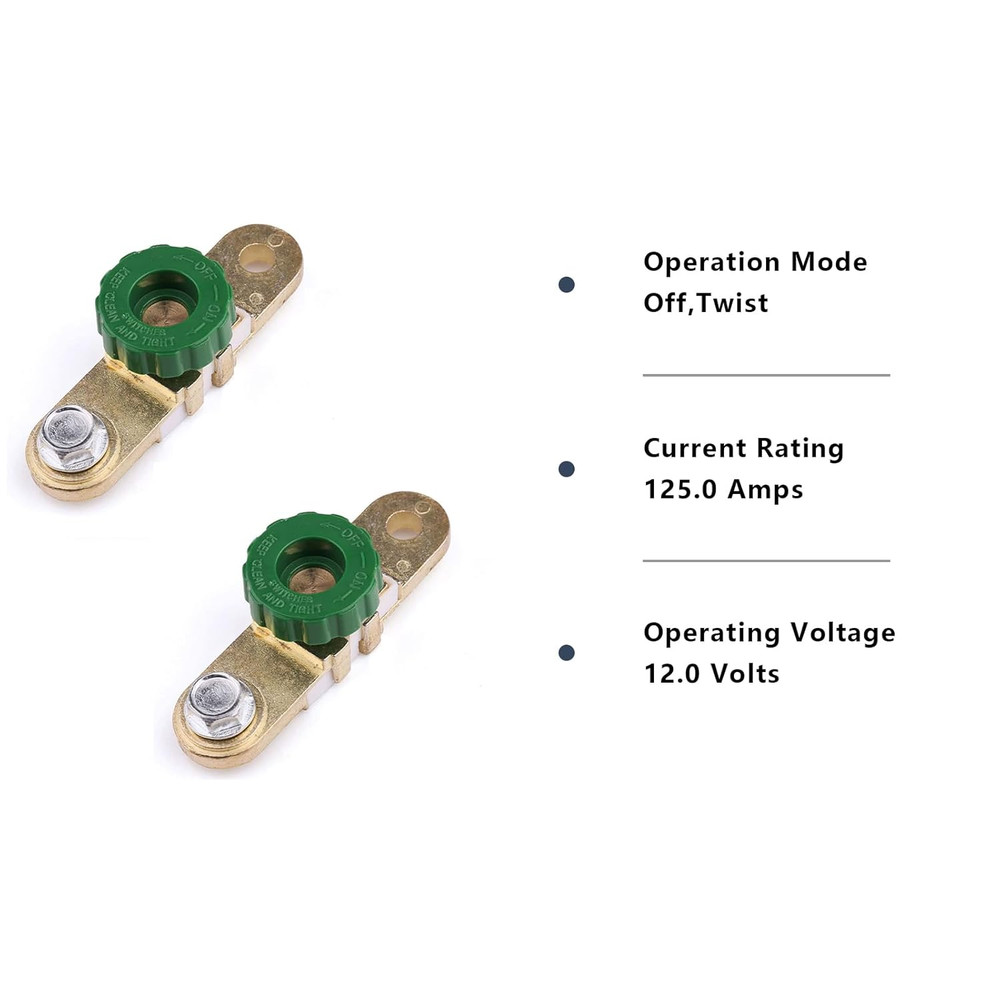 2Pcs Side Post Battery Disconnect Switch, Battery Master Switch Isolator for Pow