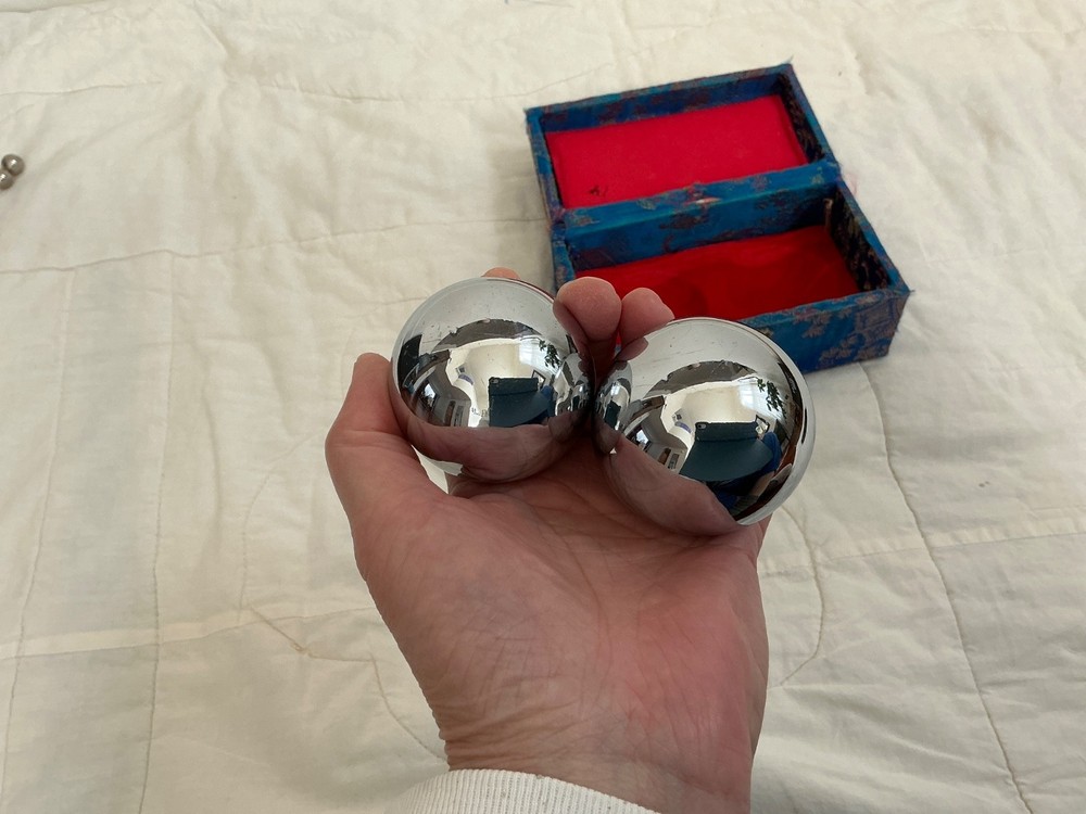 Baoding Balls 50MM Solid Chrome Hand Exercise Therapy De-Stressor SET OF 2