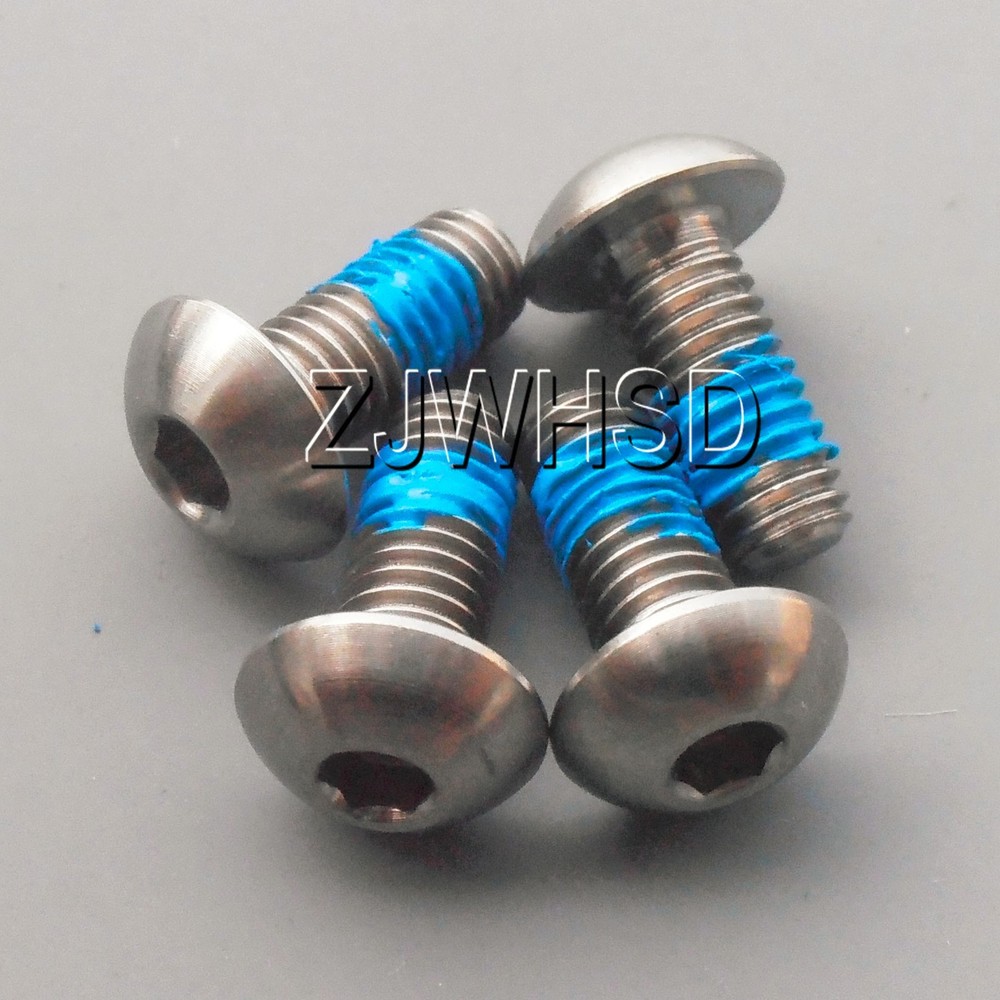 4pcs M5 x 12 Titanium Ti Screw Bolt Allen hex Socket Button head + ThreadLocker