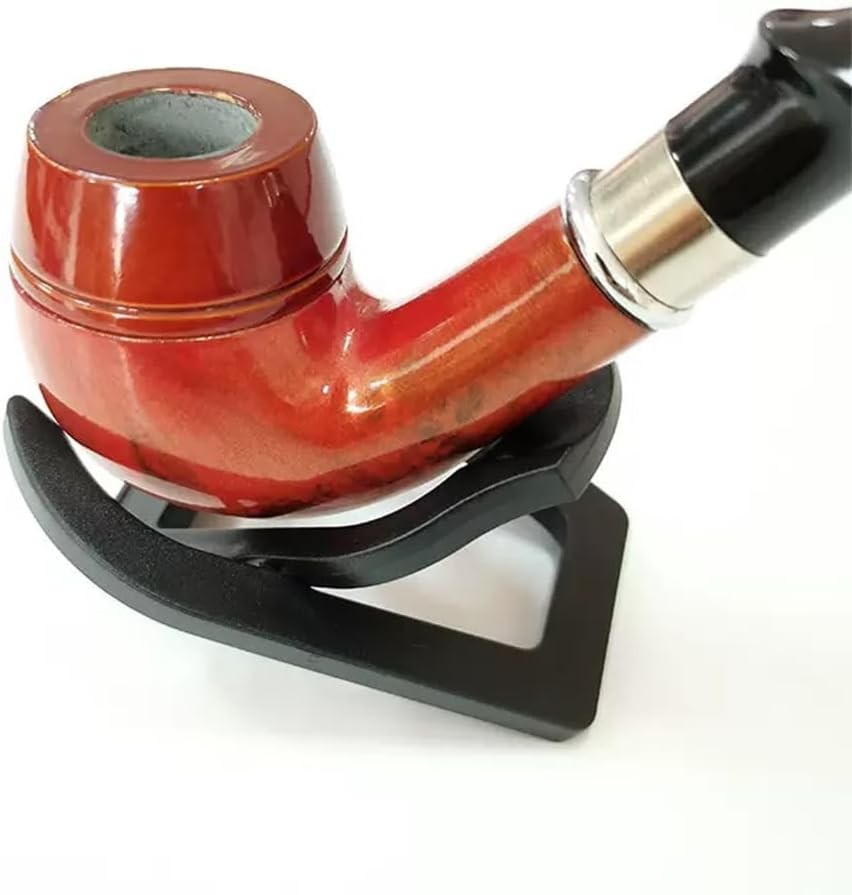Foldable Pipe Stand 4 Pack – Black Plastic Tobacco Pipe Holder Rack, Lightweig