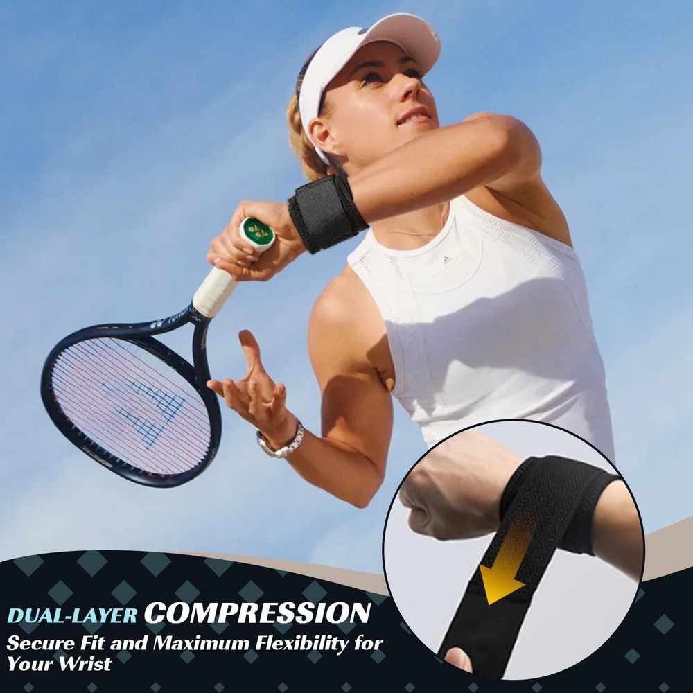 2PACK Wrist Compression Strap,Highly Elastic Adjustable Wrist Wrap Sport Supp...