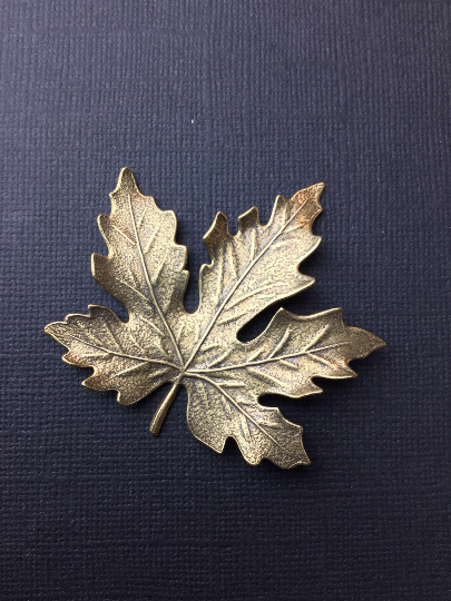 32993 Brass Oxidized Large Maple Leaf Jewelry Finding