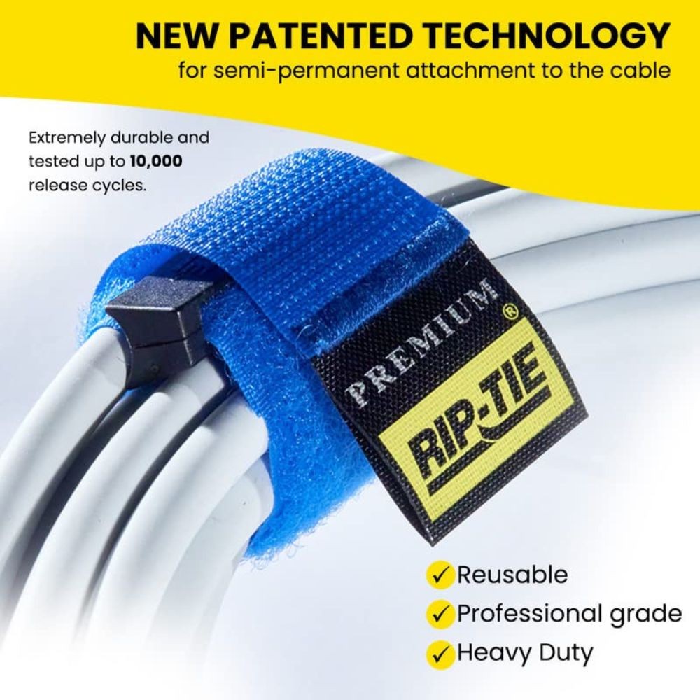 Rip-Tie 1 x 14.5" Rip-Lock CableWrap 10-Pack (Black)