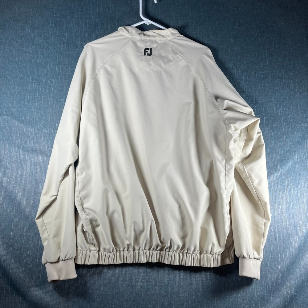 FootJoy Mens Jacket Beige Quarter Snap Long Sleeve Pullover Size L Polyester