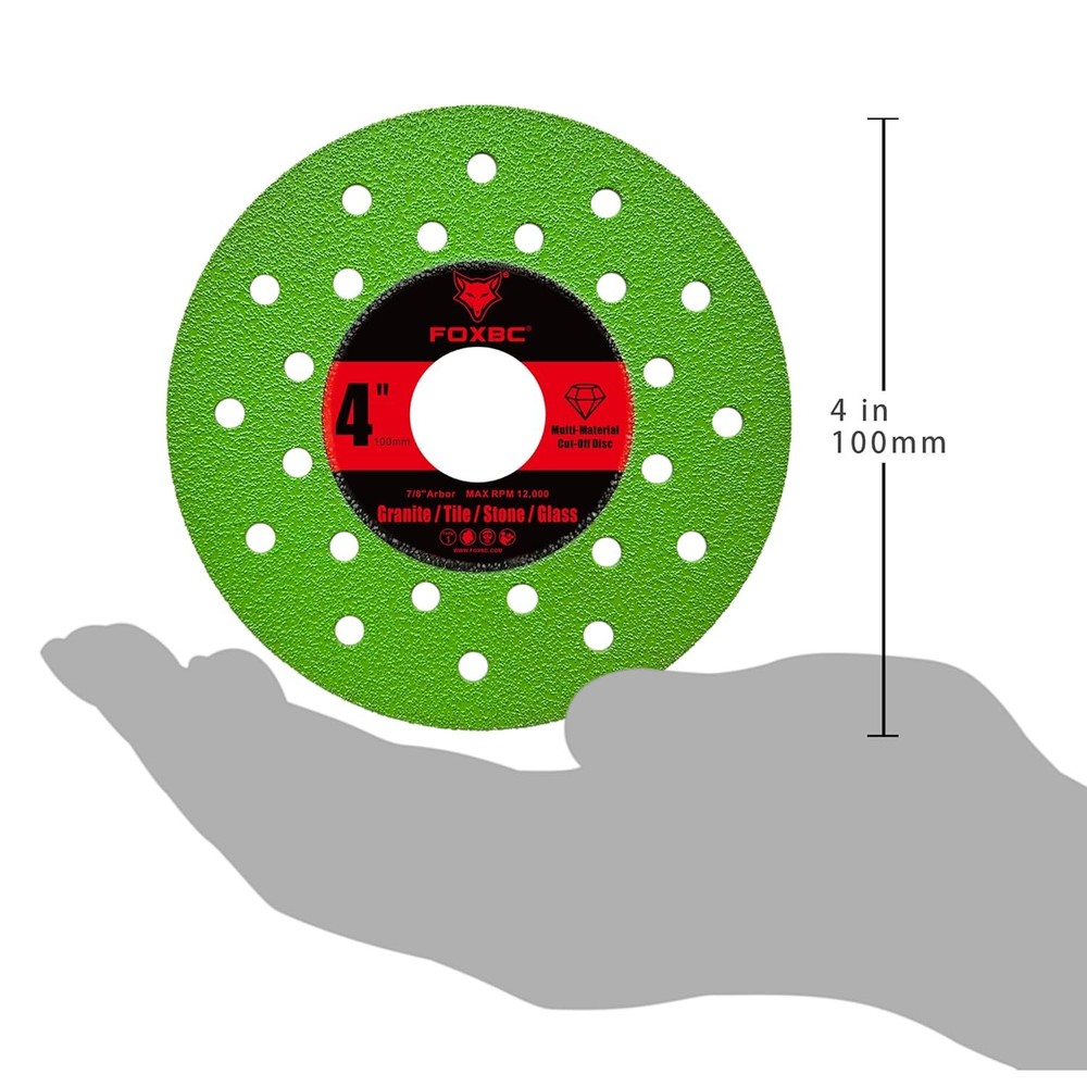 4 inch Diamond Grinding Cut Off Multi-Material Disc , 7/8" Arbor - 3 Pack