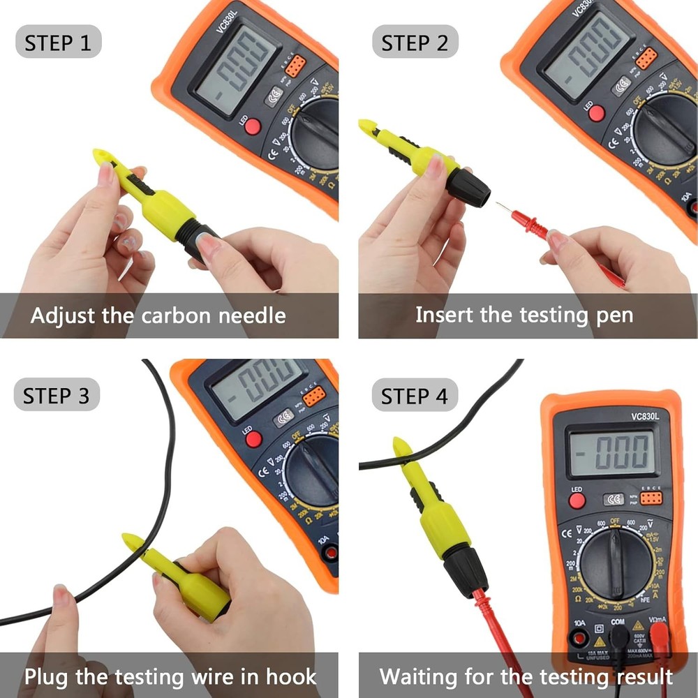 Wire Piercing Probe, Insulation Piercing Clip Tool for Multimeter Voltage Vol...