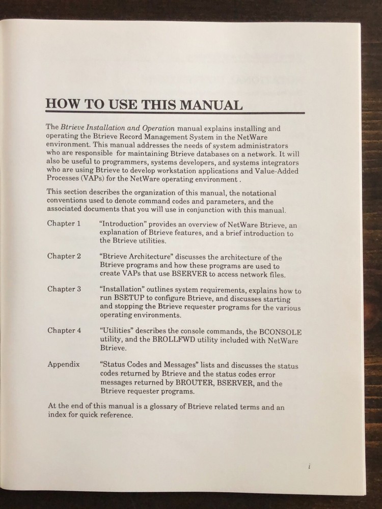 Novell - NetWare Btrieve Installation And Operation (1990)