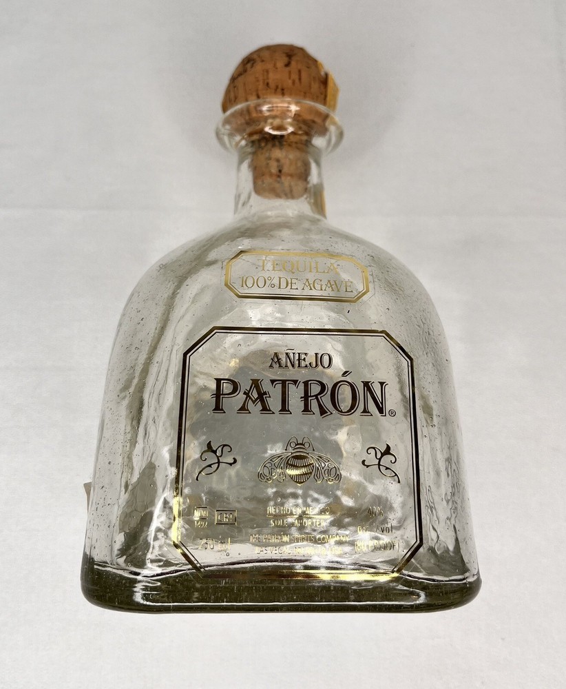 Anejo Patron Tequila 100% De Agave Empty Bottle