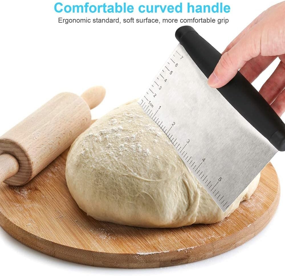 6-Inch Professional Bench Scraper with Comfortable Grip for Baking & Cooking