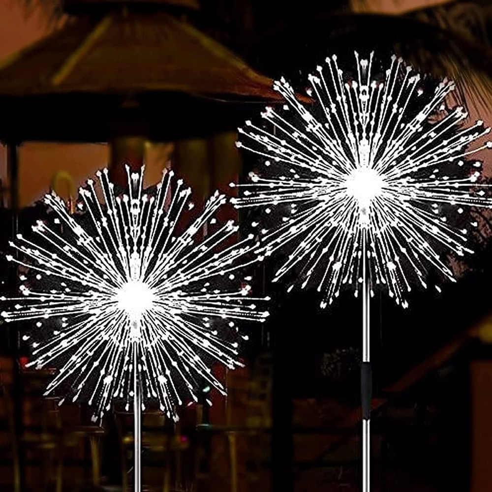JJGoo Solar Firework Lights, 2 Pack 120 LEDs 2 Lighting 2 Pack, Cool White