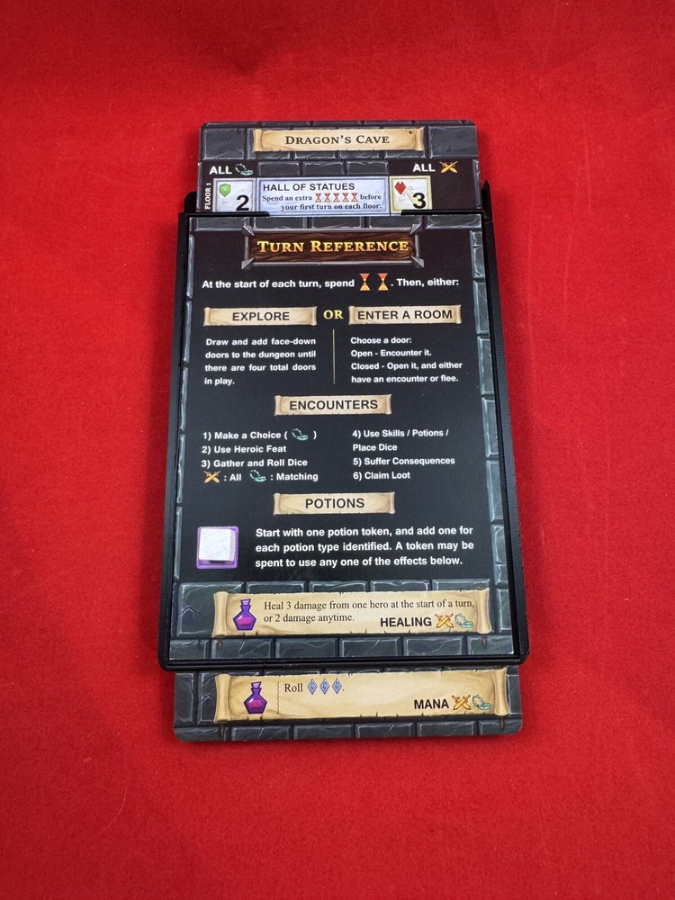 One Deck Dungeon compatible Reference Card/Dungeon Holder