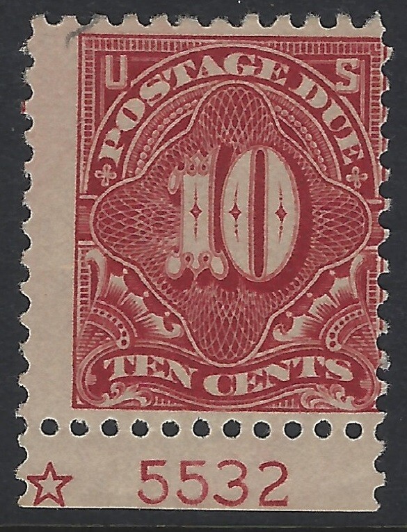 Scott # J65 - Plate # Single - Mint OG Lightly Hinged                   (P-1798)