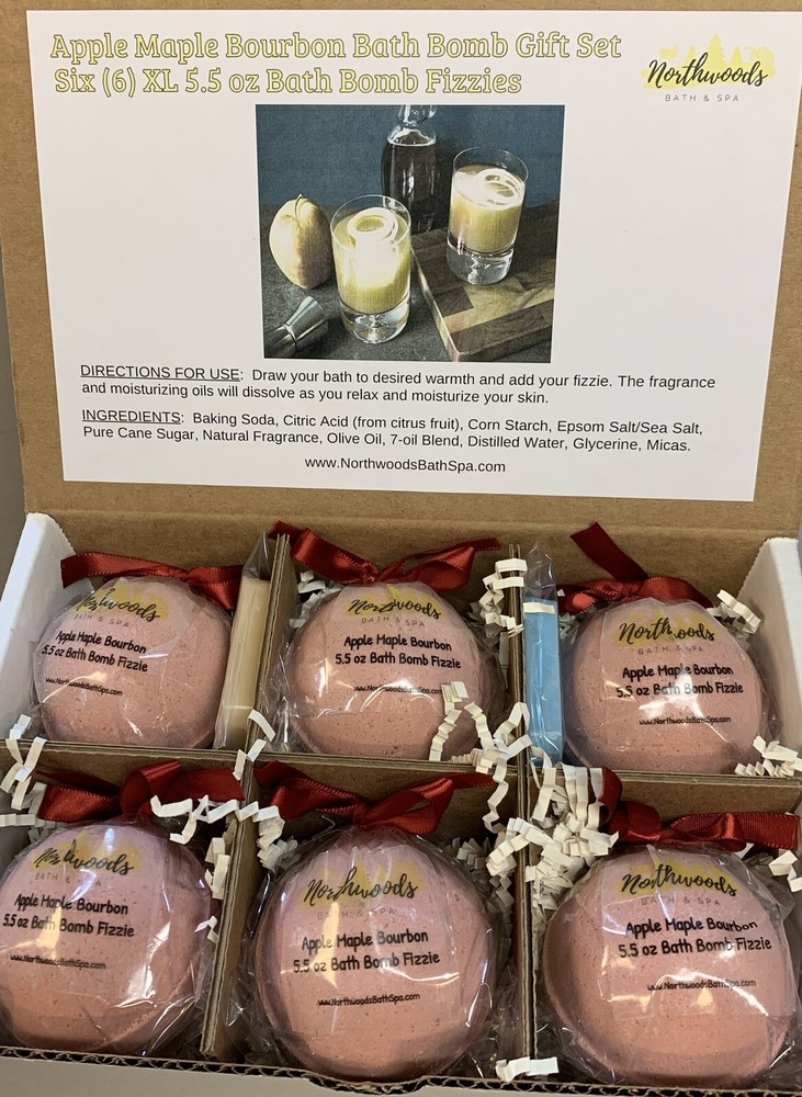 Apple Maple Bourbon 6-pack Bath Bomb Gift Set