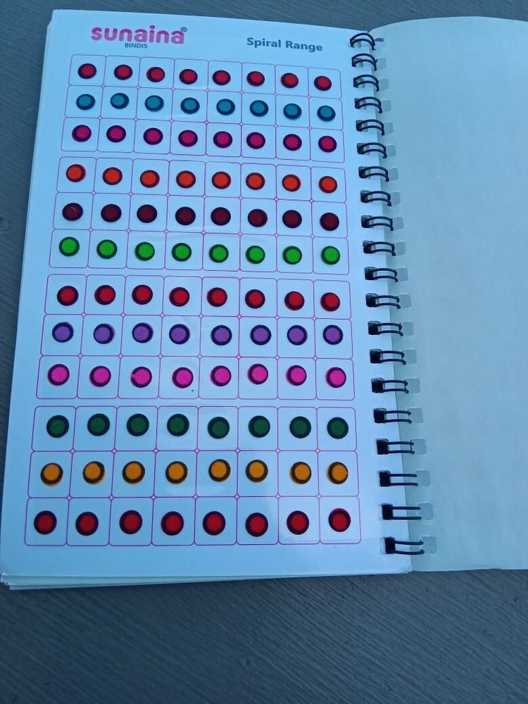 2X SUNAINA Simple Plain Round Multicolour Kumkum Reusable Sticker Bindiya