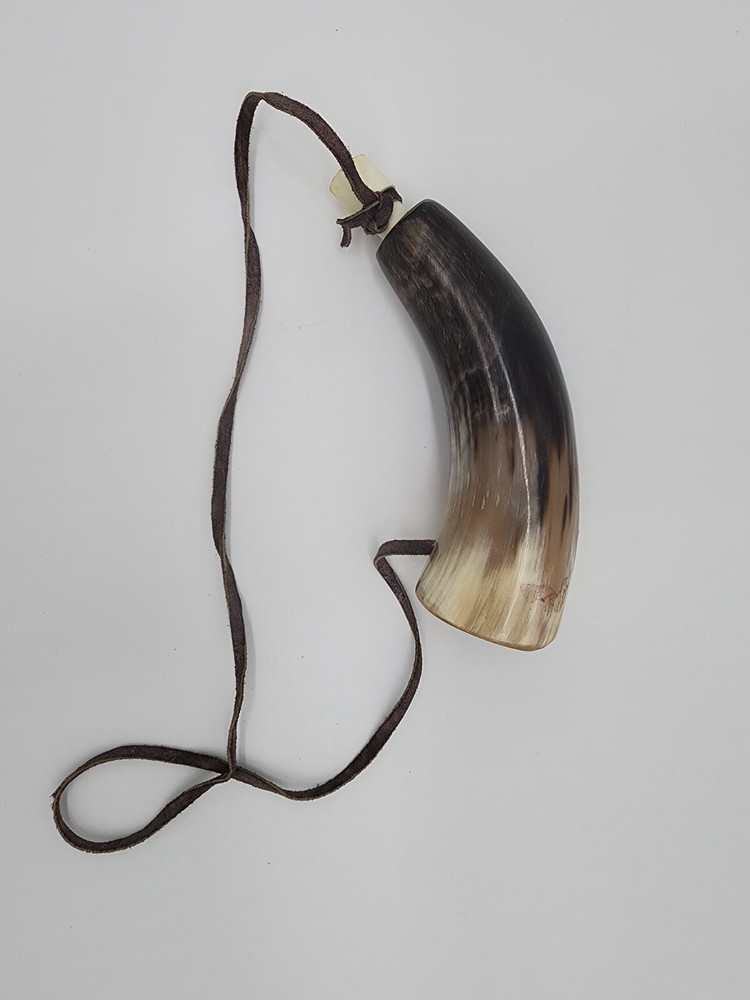 Vintage Steer Rustic Powder Horn 7"