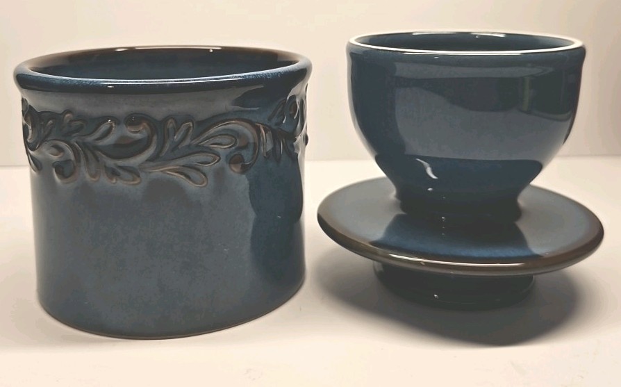 Ceramic Blue Butter Bell Crock