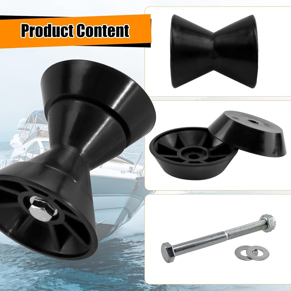 3" Boat Trailer Bow Roller Assembly w/ Spoke for Trailer Keel Roller 1/2" Shaft