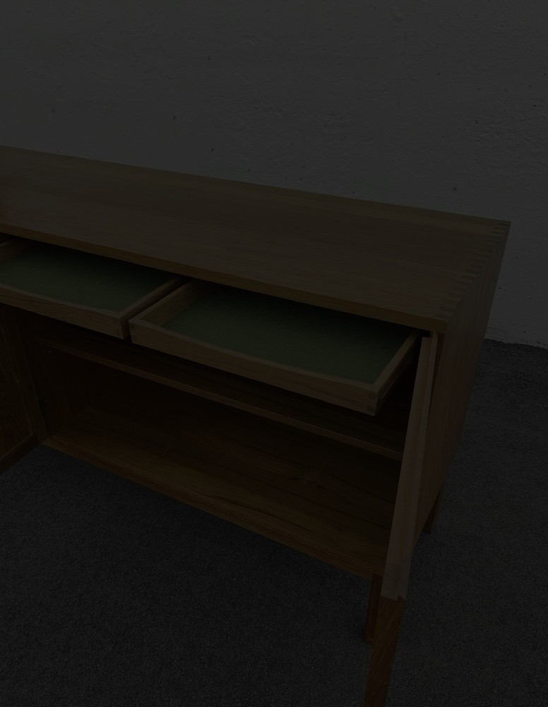 Danish Modern Solid Teak Sideboard or Credenza