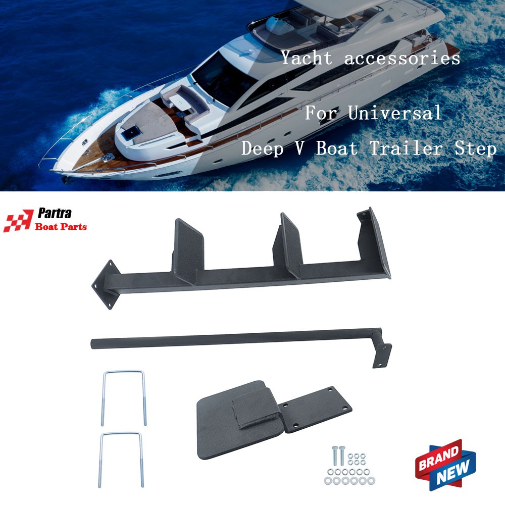 NEW 3 Step Boat Step Deep ''V'' Boat Trailer Steps Heavy Duty w/ Handle