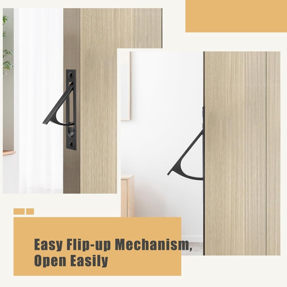 Pocket Door Hardware Set – 2 Recessed Flush Finger Pulls & 1 Edge Pull