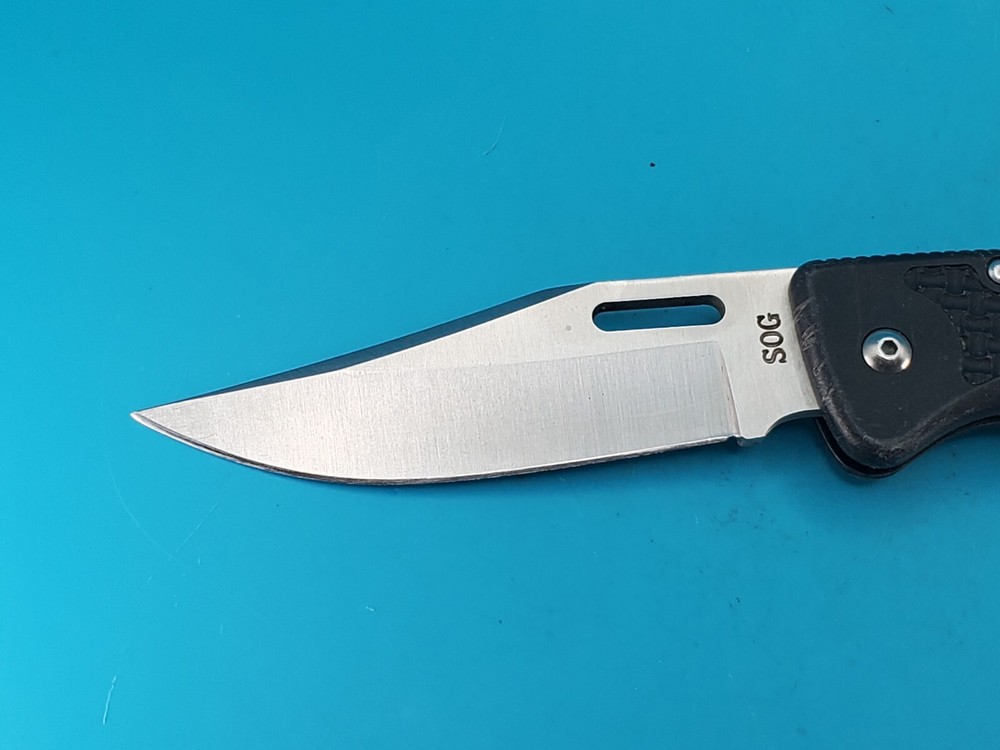 SOG Auto Clip Plain Edge Folding Pocket Knife!