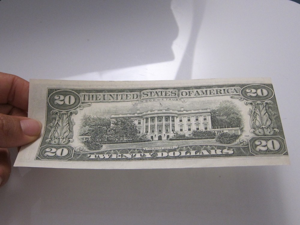 1985 $20 Printing Error on Back #L02465259G