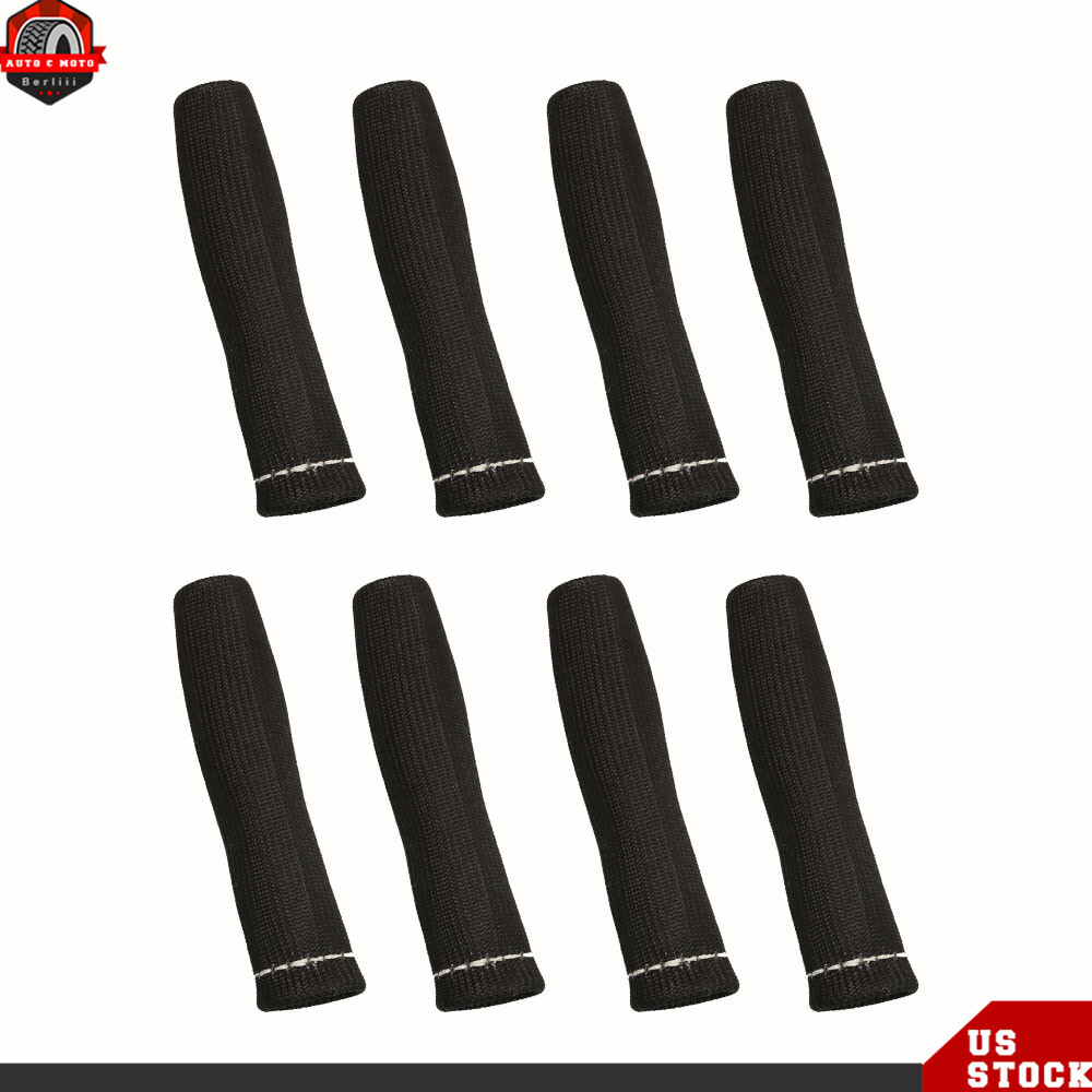 Black 1200° Spark Plug Wire Boot Heat Shield Protector Sleeve For SBC BBC 350