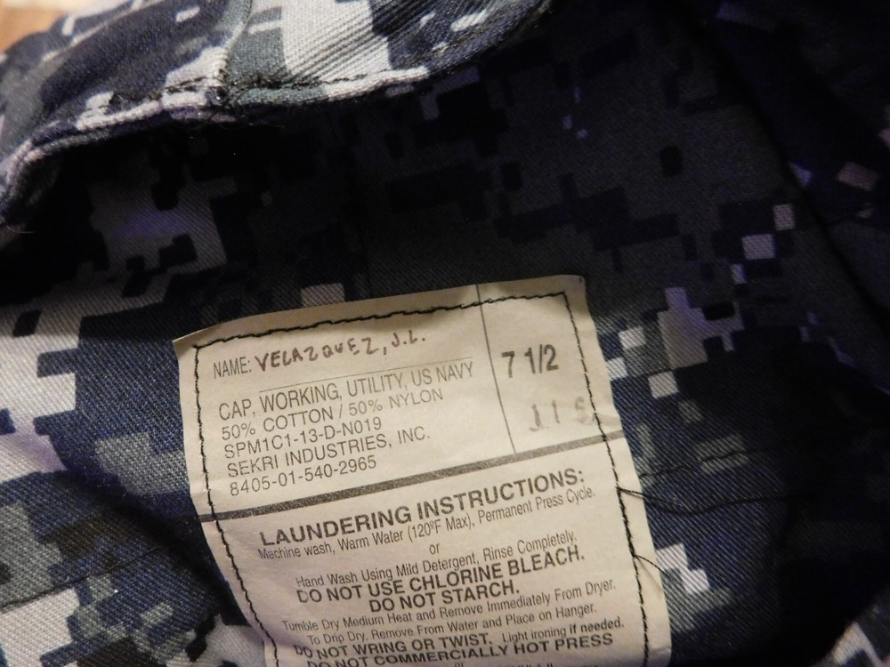US NAVY UTILITY WORKING CAP SIZE 7 1/2