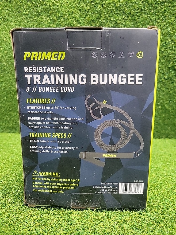 Primed Resistance Training Bungee 8' Cord - Train for Speed, Acceleration