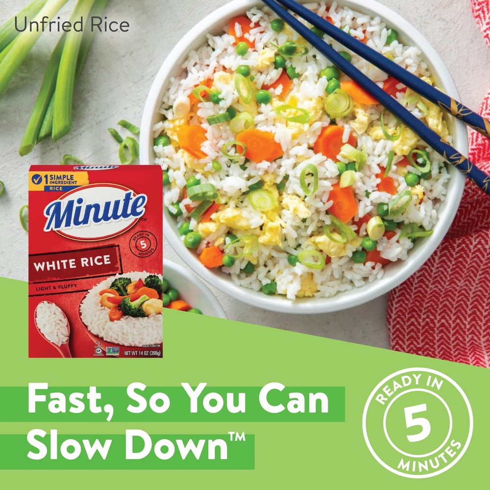 Instant White Rice for Quick Dinner Meals, 14 Ounce Pack
