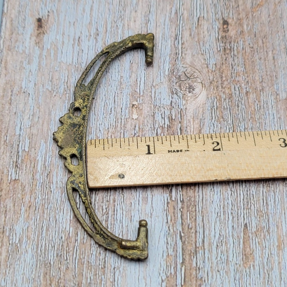 Vintage Brass Ornate Bail Pull for 3 in Pull Handle Replacement Salvage