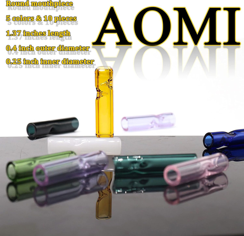Reusable Glass Rolling Tips for Cigarette Filter, Ø10Mm Diameter 35Mm Length rou