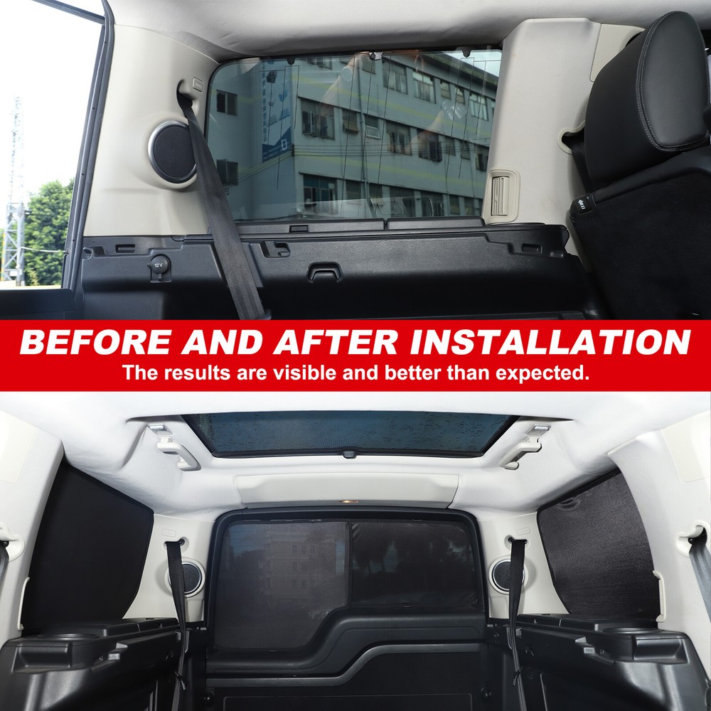 Trunk Tailgate & Side Window Sunshade Black Mesh Visor For Discovery4 2010-2016