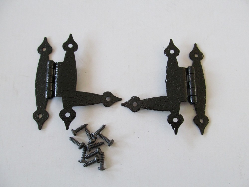 Cabinet HL Hinge Hammered Black Spade Colonial Offset Set-2 VTG