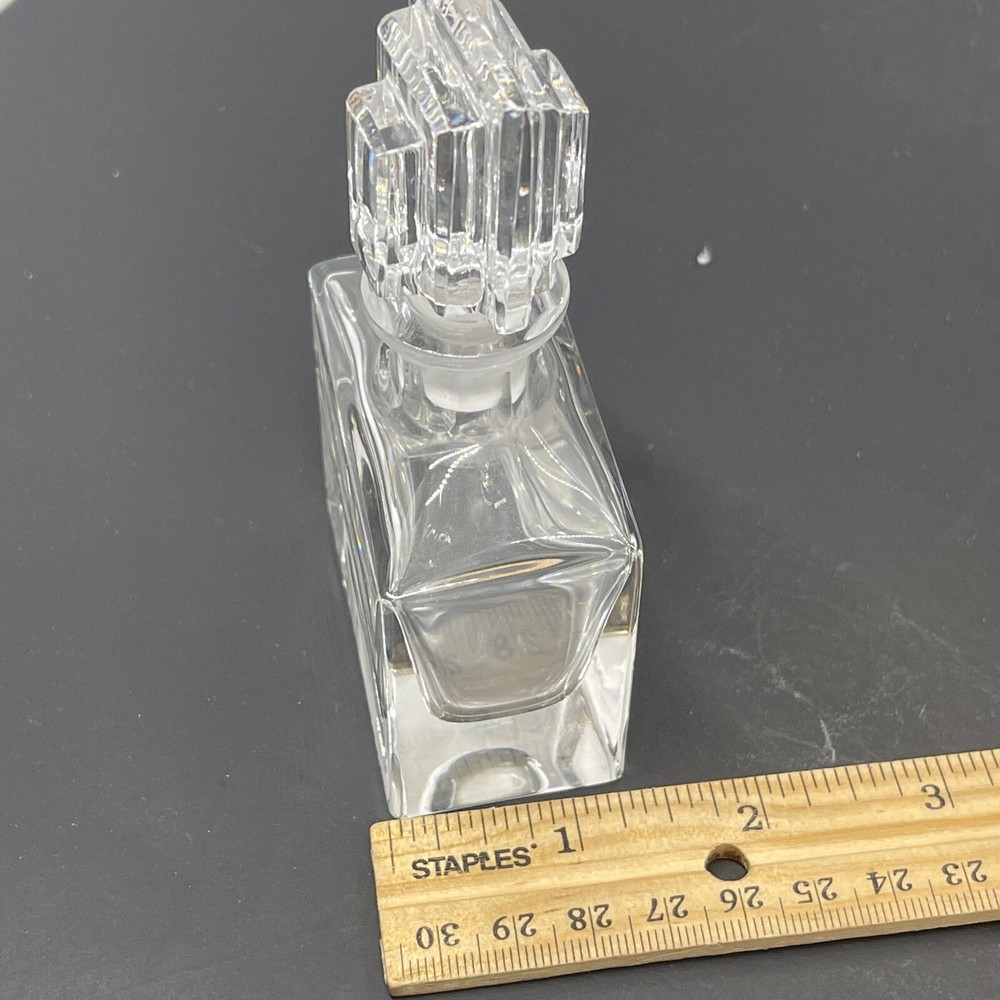 Cotte Crystal Perfume Vanity Bottles Ground Stoppers Signed Set 2