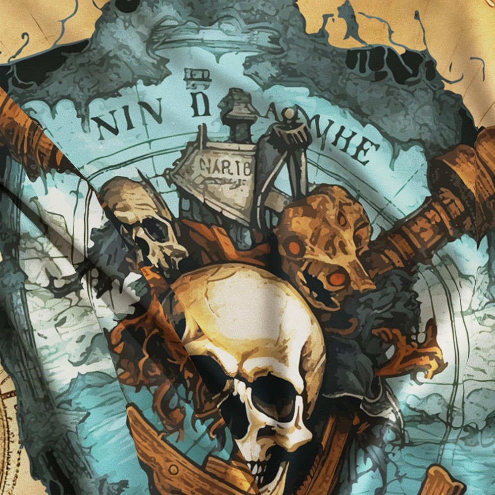 Pirate Flag – Jolly Roger Flag with Pirate Map – 100Den polyester -