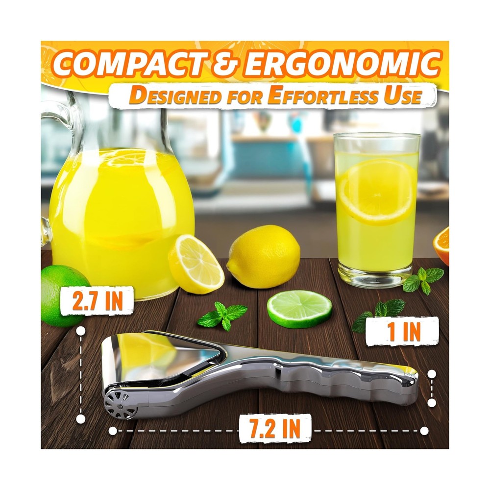 Lemon Squeezer Stainless Steel - Strong Bend & Rust Resistant Flat Lemon Juic...