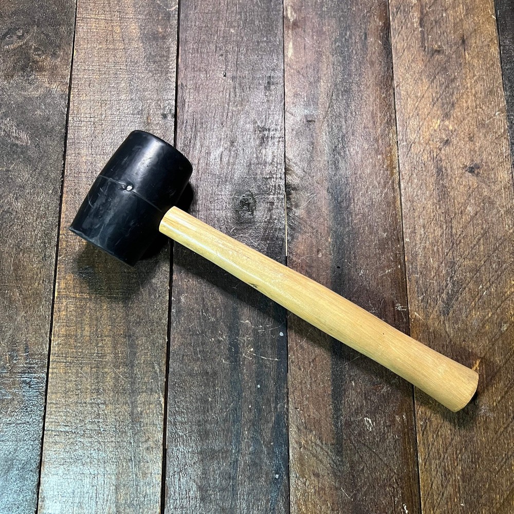Black Rubber Mallet with Hardwood Handle