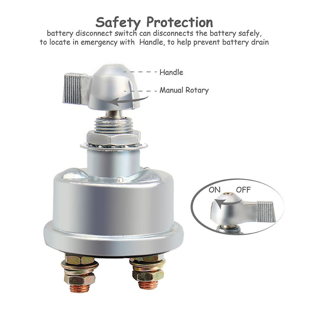 High Current Master Battery Disconnect Switch Battery Switch SPST Kill Cut Of US