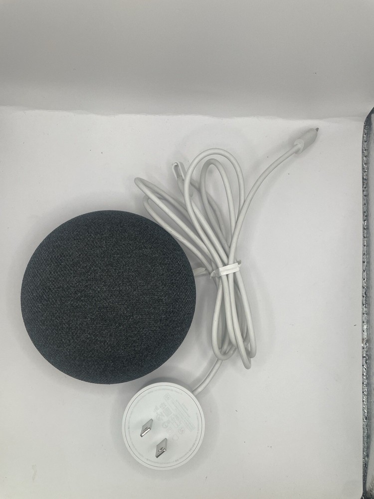 Google Home Mini Smart Speaker - Charcoal (1st Gen) with Power Adapter