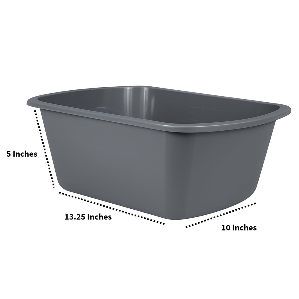 Vakly Wash Basins [2 Pack] – Rectangular Plastic 7-Quart Graduated Hospita