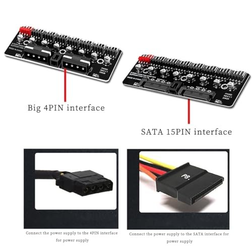 PH35D PWM Fan Hub 8CH Chassis Fan Speed Controller Desktop CPU SATA Interface