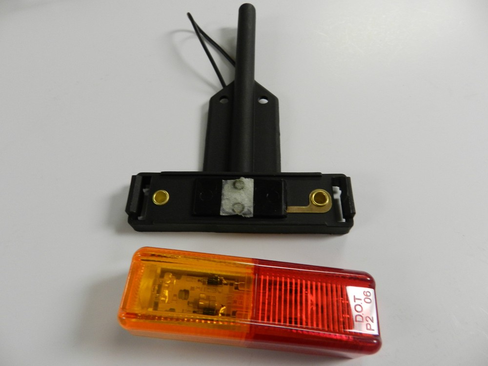 2- LED Fender Lights 1x4 Surface Amber & RED Marker lights w/brackets Optronics