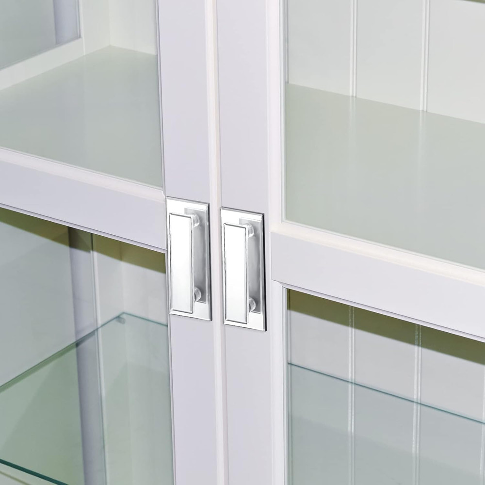 2 Pcs Mirror Closet Door Pulls Handle Adhesive Self Stick Acrylic Drawer Handle