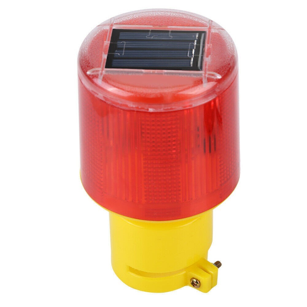 Solar Powered LED Warning Hazard Emergency Beacon Flash Strobe Signal Light