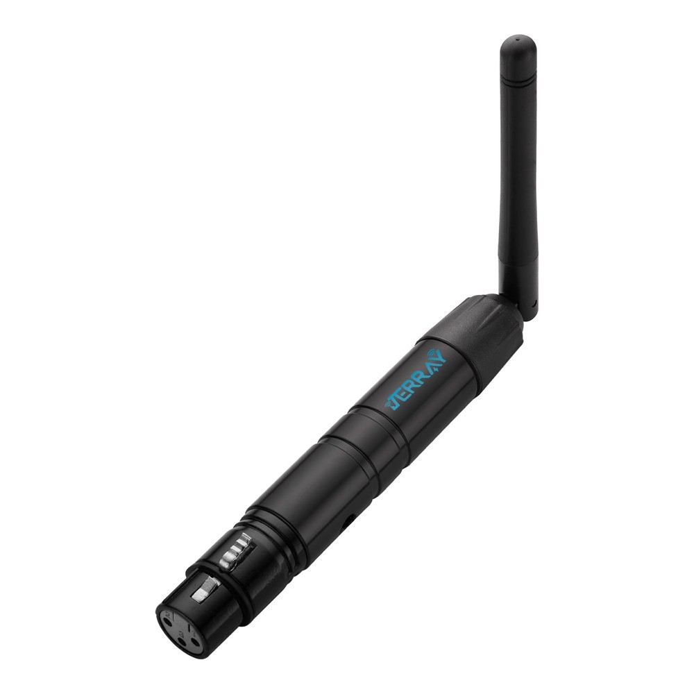 Professional Wireless DMX Transmitter, Silver and Black, with Antenna (Black)